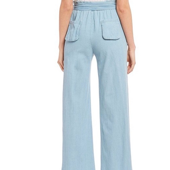 Light Blue Wide-Leg Pants - Picture 3 of 3